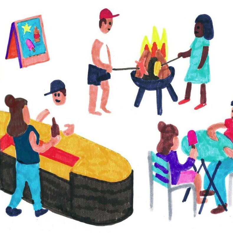 Sommerprogramm Illustration Essen und Trinken Kulinata